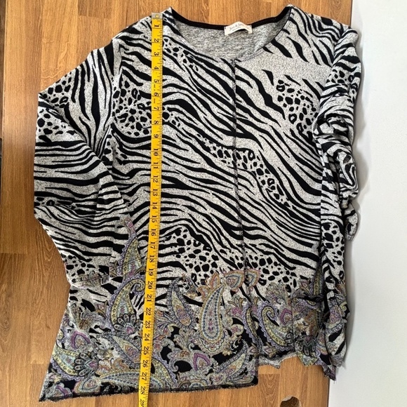 Jess & Jane animal and paisley print long sleeve top size XL - Picture 12 of 13